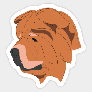 Chow Chow - continuous line Sticker